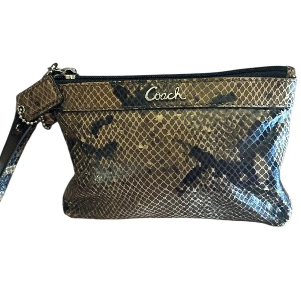 Coach Soho Embossed Exotic‎ Madison  Snakeskin Printed Wristlet